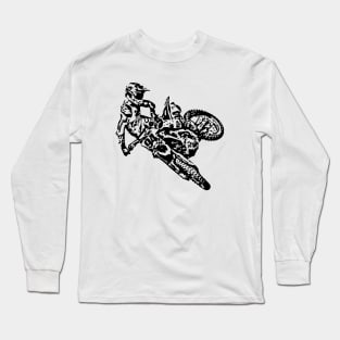 94 Motocross Jump Sketch Art Long Sleeve T-Shirt